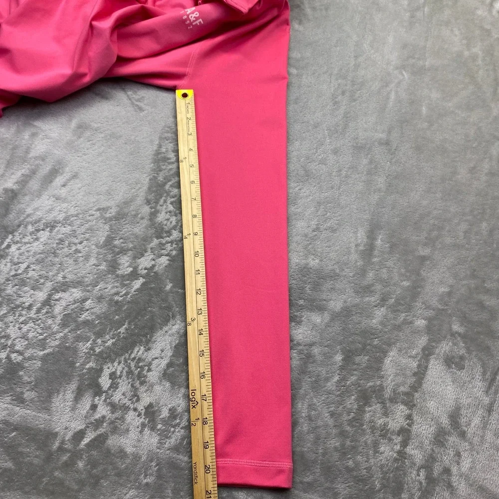 Abercrombie Fitch Active Pink Quarter Zip Pullover L/S Athletic‎ Junioer Sz L